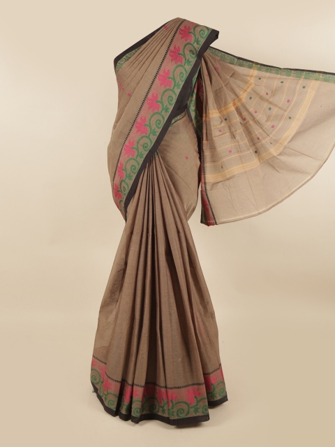 

Pothys Tan & Pink Floral Pure Cotton Saree