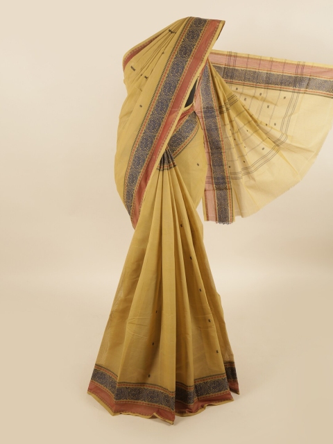 

Pothys Cream-Coloured & Grey Woven Design Pure Cotton Saree