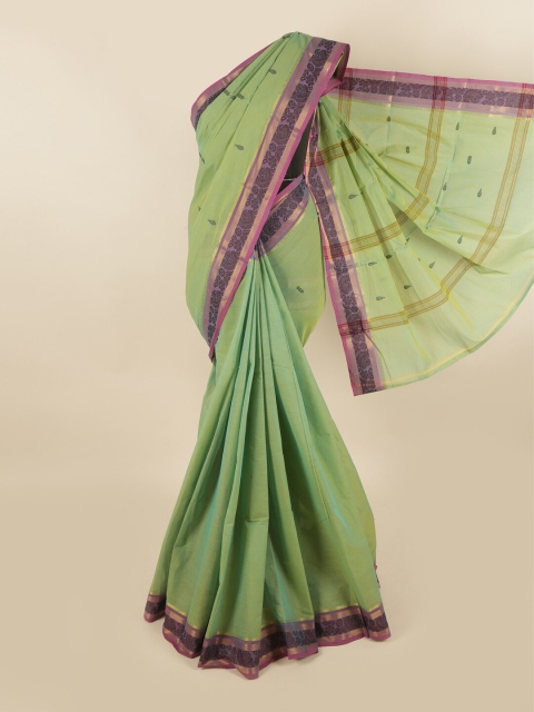 

Pothys Green & Purple Woven Design Pure Cotton Saree