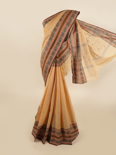 

Pothys Cream-Coloured & Grey Woven Design Pure Cotton Saree