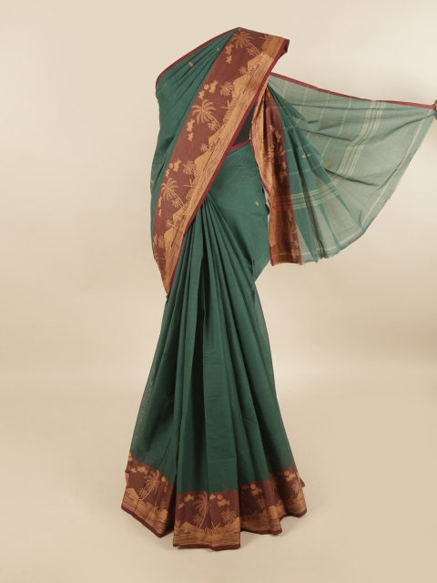 

Pothys Green & Maroon Woven Design Pure Cotton Saree