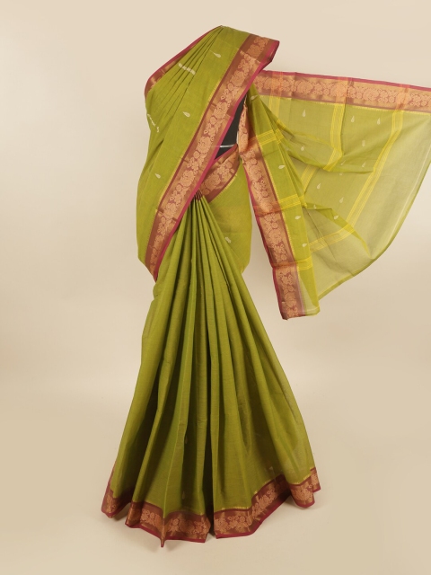 

Pothys Green & Magenta Woven Design Pure Cotton Saree