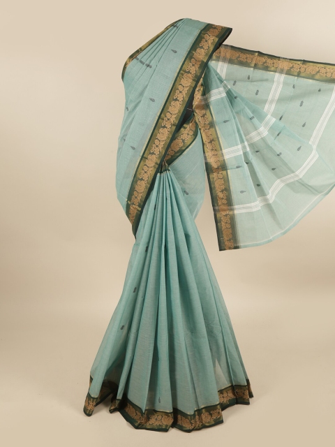 

Pothys Green & Gold-Toned Woven Design Zari Pure Cotton Saree