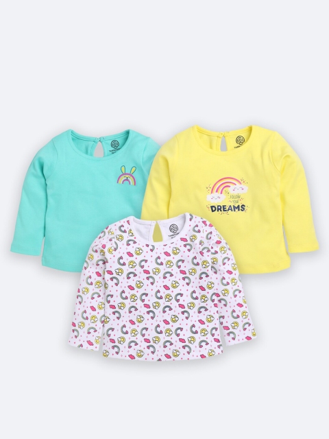 

TAMBOURINE Girls Multicoloured Floral 2 Printed Applique T-shirt, Multi