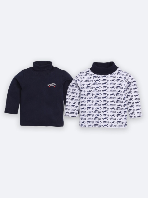 

TAMBOURINE Boys Navy Blue & White Pack of 2 T-shirt