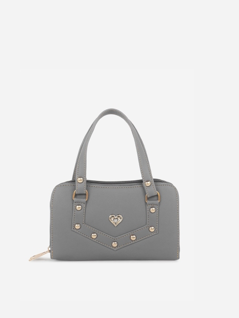 

Stropcarry Women Grey & Gold-Toned Embroidered Purse Clutch