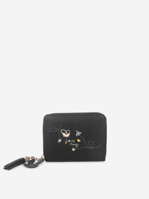 

Stropcarry Women Black & White Printed Embroidered Purse Clutch