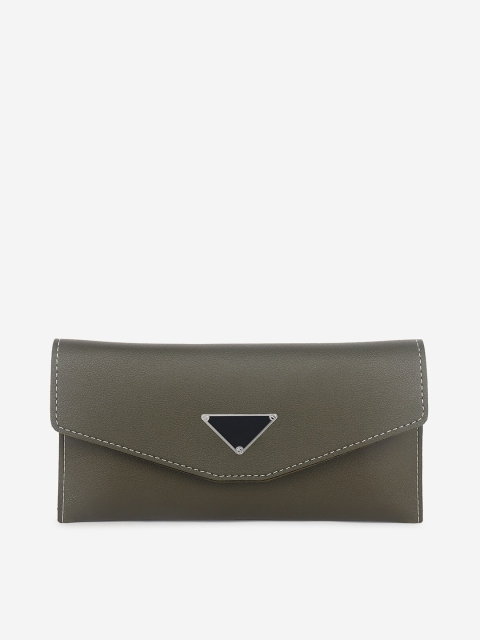 

Stropcarry Women Green & Black Envelope Clutch