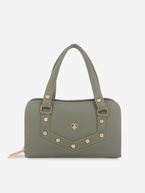 

Stropcarry Green & Gold-Toned Embellished Purse Clutch