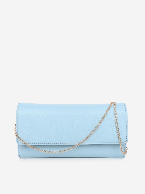

Stropcarry Women Blue Quilted Foldover Clutch