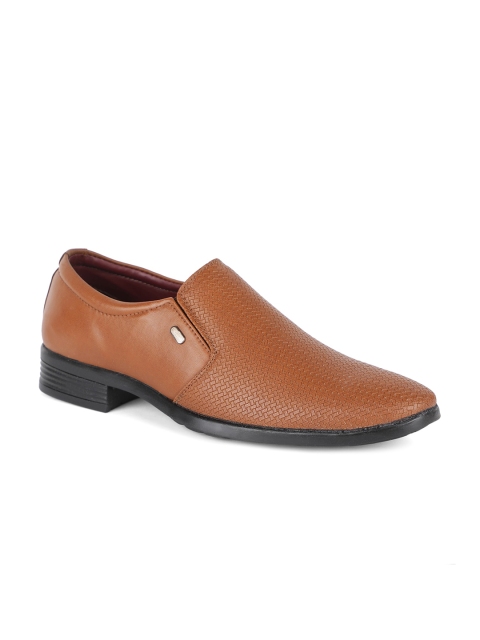 

Khadims Men Brown Textured Formal Slip-On Shoes