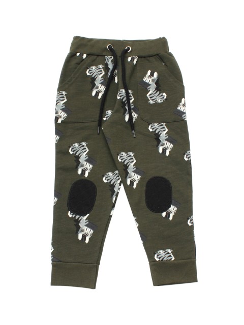 

Lil Lollipop Kids Green & Grey Printed Pure Cotton Joggers