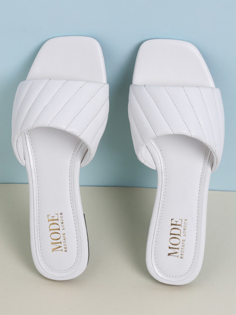 

Mode by Red Tape Women White Textured Open Toe Flats