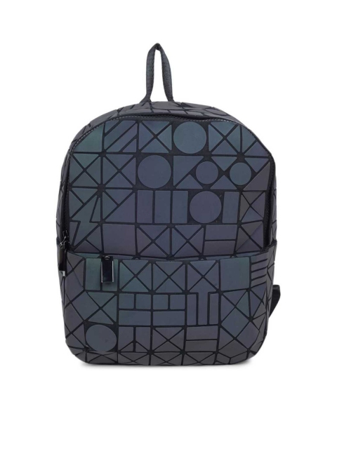 

BAOMI Women Grey & Black Geometric Backpack