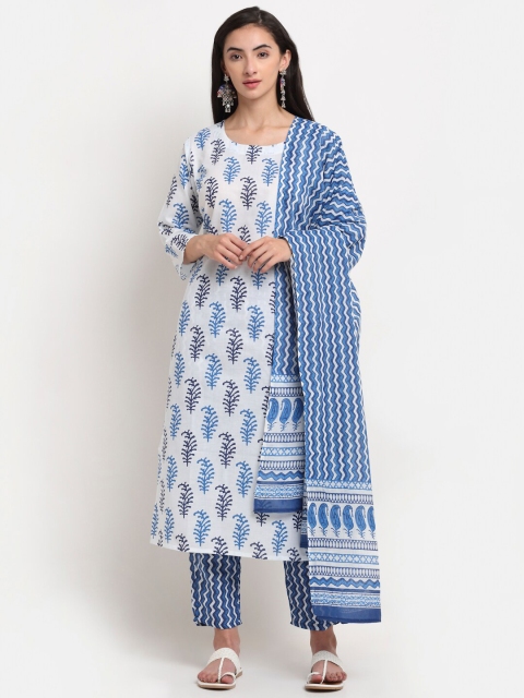 

KALINI Women White Ethnic Motifs Printed Kurta with Trousers & Dupatta