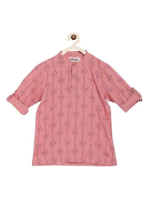 

Fabindia Boys Red Ethnic Motifs Printed Kurta