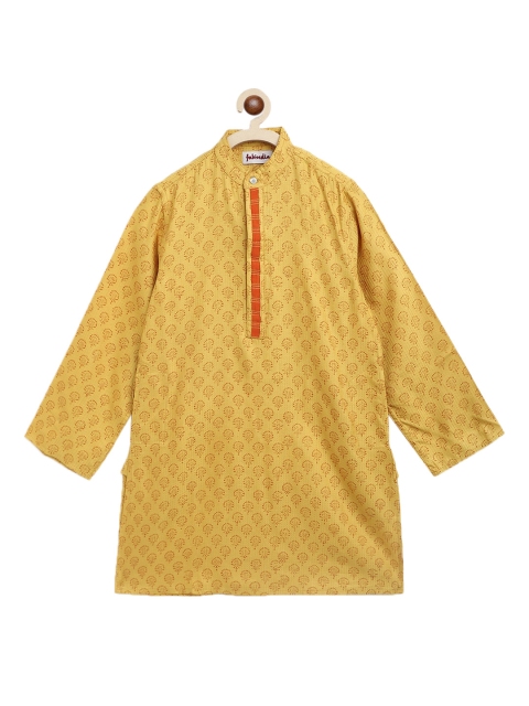 

Fabindia Boys Yellow Ethnic Motifs Printed Kurta