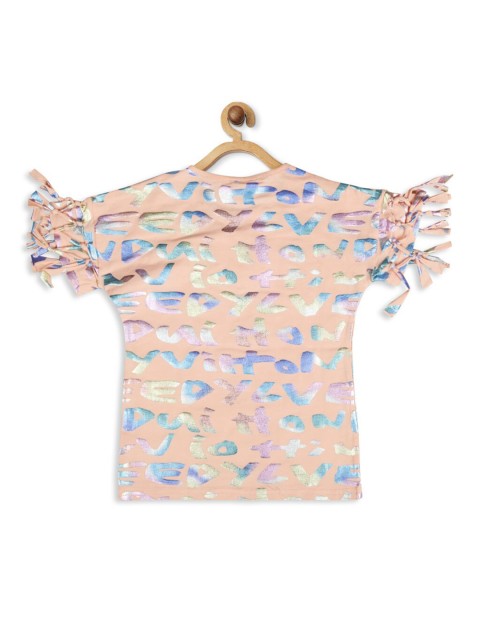 

Tiny Girl Peach-Coloured Regular Top