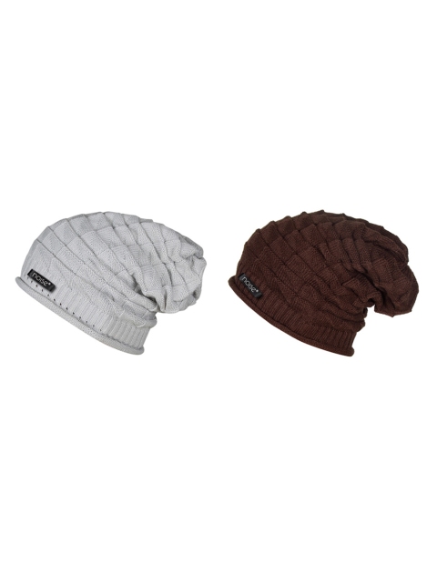 

NOISE Unisex Set of 2 Beanies, Grey