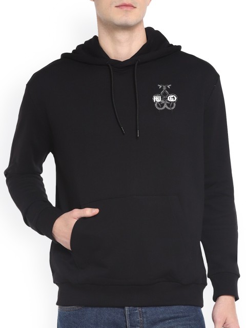 

HUGO Men Black Hooded Sweatshirt