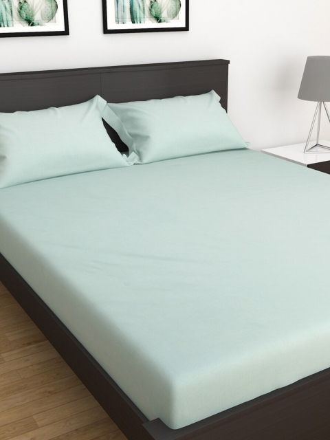 

Home Centre Blue 152 TC Cotton Florida King Bedsheet With 2 Pillow Covers