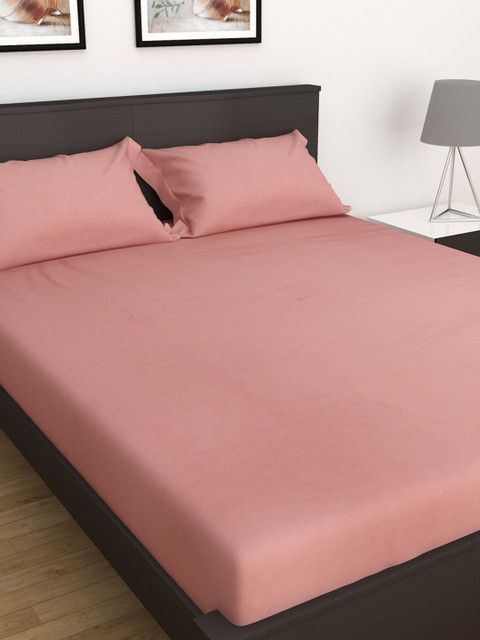 

Home Centre Pink 152 TC King Bedsheet with 2 Pillow Covers