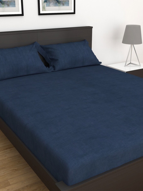 

Home Centre Blue 152 TC King Bedsheet with 2 Pillow Covers