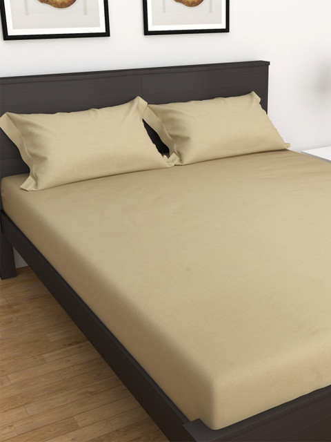 

Home Centre Beige 152 TC King Bedsheet with 2 Pillow Covers