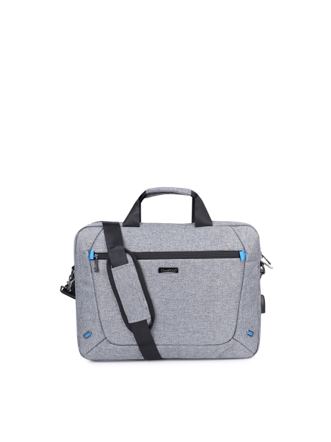 

CoolBELL Unisex Grey & Black Colourblocked Laptop Bag With USB External Charging Port