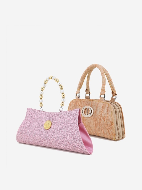 

Element Cart Set Of 2 Pink & Orange Printed Purse Clutch