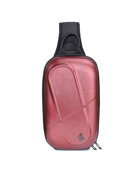 

BANGE Unisex Red & Black Crossbody Backpack