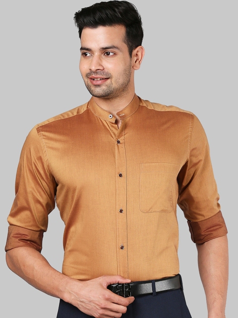 

Raymond Men Brown Opaque Party Shirt