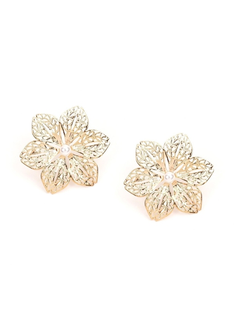 

ODETTE Gold-Toned Contemporary Studs Earrings