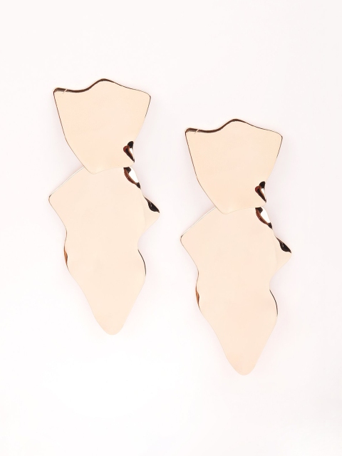 

ODETTE Gold-Toned Contemporary Studs Earrings