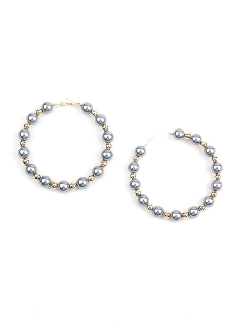

ODETTE White & Gold-Toned Circular Hoop Earrings