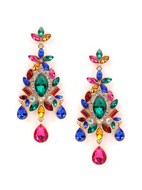 

ODETTE Multicoloured Contemporary Drop Earrings, Multi
