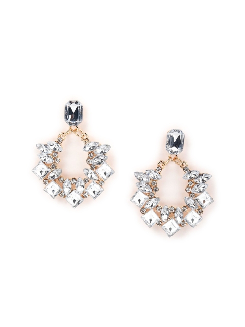 

ODETTE Silver-Toned Contemporary Studs Earrings
