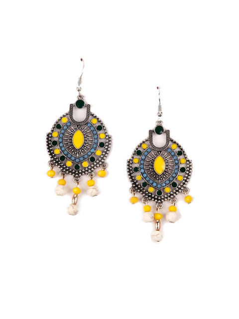 

ODETTE Yellow Contemporary Drop Earrings
