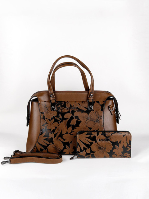 

ODETTE Brown Leather Structured Sling Bag with Fringed