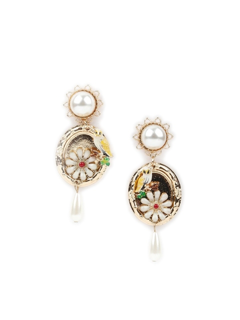 

ODETTE Gold-Toned Contemporary Drop Earrings