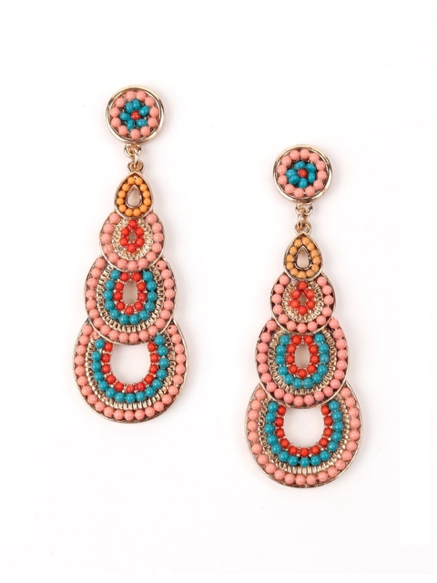 

ODETTE Multicoloured Contemporary Drop Earrings, Multi