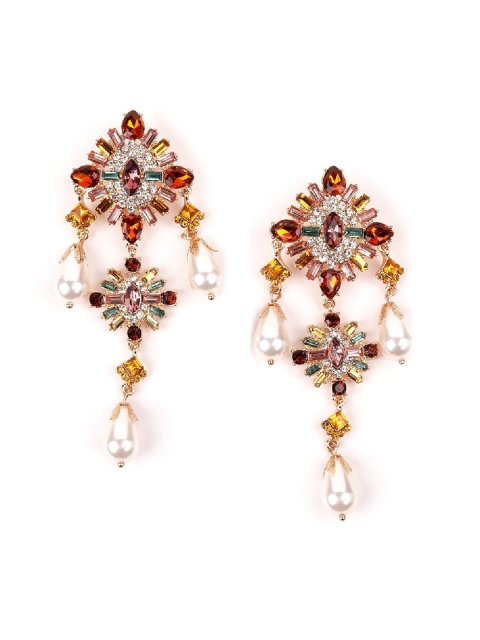 

ODETTE Multicoloured Contemporary Drop Earrings, Multi