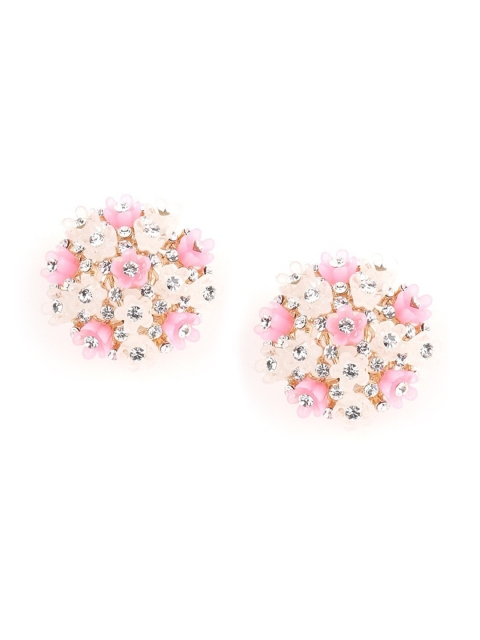 

ODETTE Pink Contemporary Studs Earrings