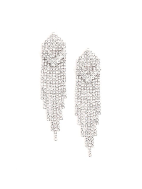 

ODETTE Silver-Toned Contemporary Drop Earrings