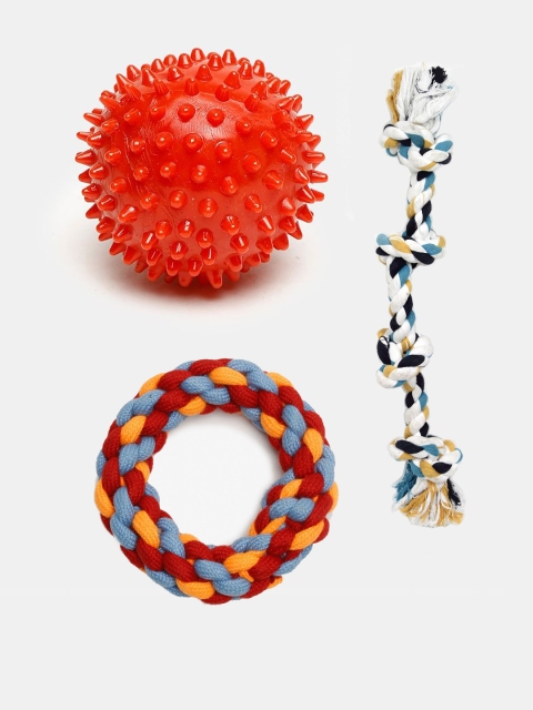 

WIGGLE TWIDDLE Set Of 3 Dog Toys, Red