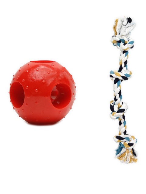 

WIGGLE TWIDDLE Set Of 2 Red & White Teething Pet Toys
