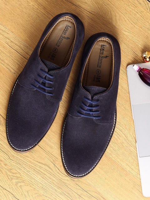 

LOUIS STITCH Men Blue Suede Derbys
