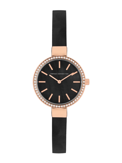 

French Connection Boys Black Dial & Black Stainless Steel Bracelet Style Straps Analogue Watch FC28BM