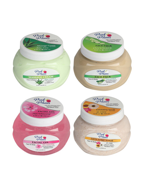 

Pink Plums Women Set Of 4 Face & Body Care Kit 1000 ml, Multi