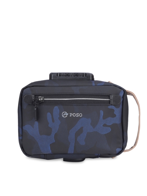

POSO Blue & Black Printed Multifunctional Hard Disk Case & Cable Organizer